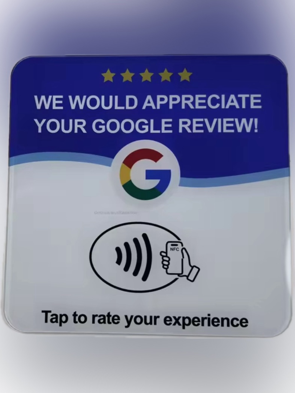 Google Review NFC Card - Blue and White